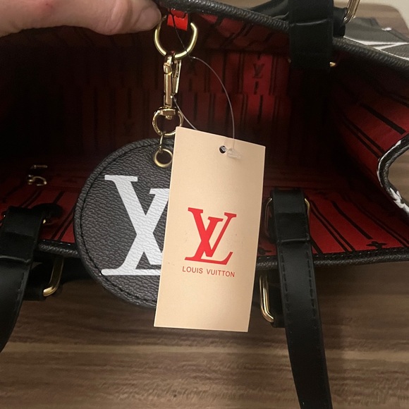 Inspired Monogram Black and White Tote - Picture 12 of 16